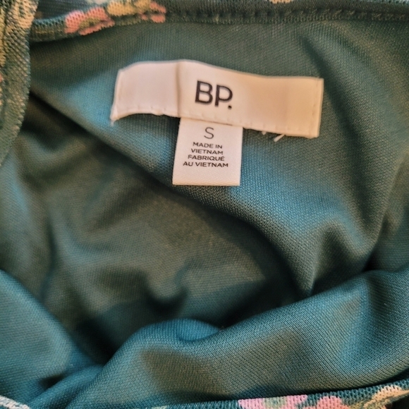 Nordstrom BP Dress Green Floral Runched Bodycon Mini Women's Size S - Picture 12 of 16